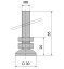 Stavitelná noha D 30 M8x65 - pozinkovaná ocel - ESD
